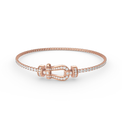 [✨Rose💎]FORCE  HORSESHOE  DIAMOND TENNIS BRACELET