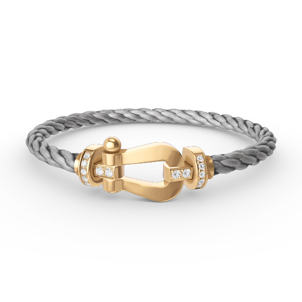 [✨Rose💎]FORCE LARGE HORSESHOE HALF DIAMOND BRACELET GOLD