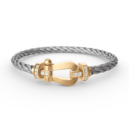 [✨Rose💎]FORCE LARGE HORSESHOE HALF DIAMOND BRACELET GOLD