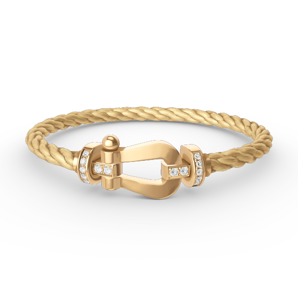 [✨Rose💎]FORCE LARGE HORSESHOE HALF DIAMOND BRACELET GOLD
