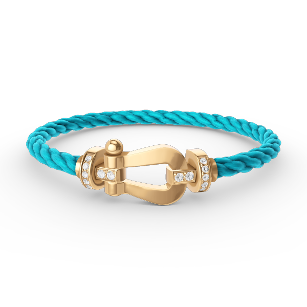 [✨Rose💎]FORCE LARGE HORSESHOE HALF DIAMOND BRACELET GOLD