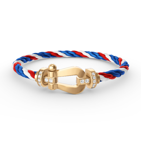 [✨Rose💎]FORCE LARGE HORSESHOE HALF DIAMOND BRACELET GOLD