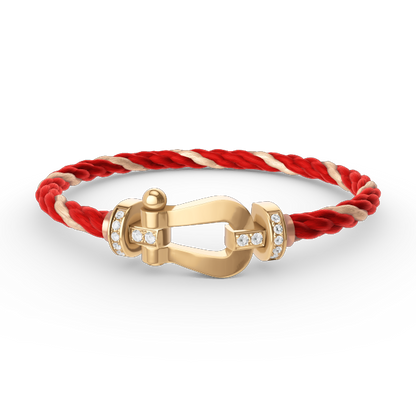 [✨Rose💎]FORCE LARGE HORSESHOE HALF DIAMOND BRACELET GOLD