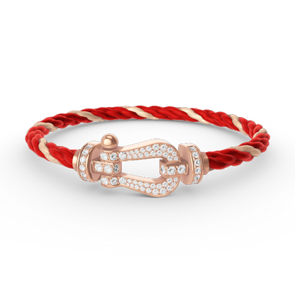 [✨Rose💎]FORCE LARGE HORSESHOE FULL DIAMOND BRACELET ROSE GOLD