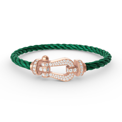[✨Rose💎]FORCE LARGE HORSESHOE FULL DIAMOND BRACELET ROSE GOLD