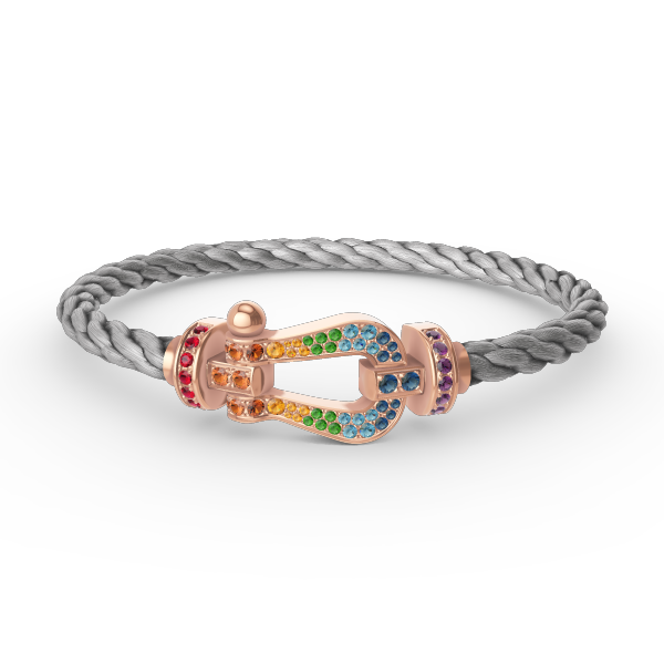 [✨Rose💎]FORCE LARGE HORSESHOE  COLORED DIAMOND BRACELET ROSE GOLD
