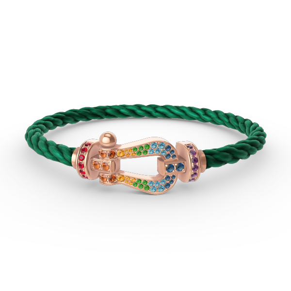 [✨Rose💎]FORCE LARGE HORSESHOE  COLORED DIAMOND BRACELET ROSE GOLD