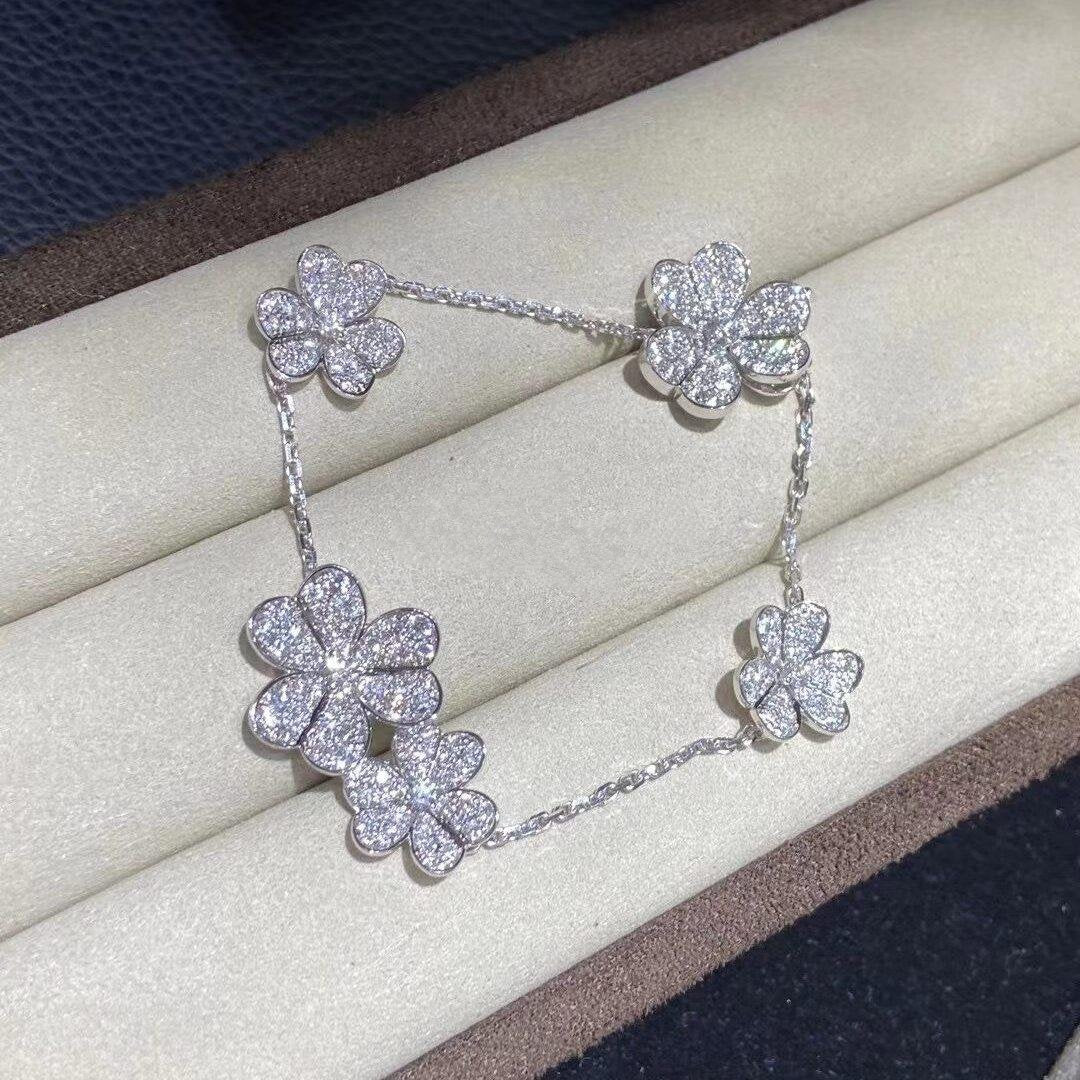 [✨Rose💎]FRIVOLE SILVER 5 FLOWERS BRACELET