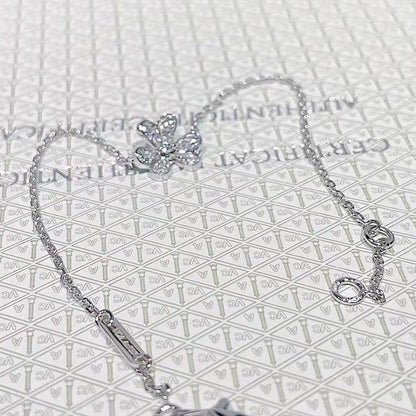 [✨Rose💎]FRIVOLE SILVER FLOWER DIAMOND BRACELET