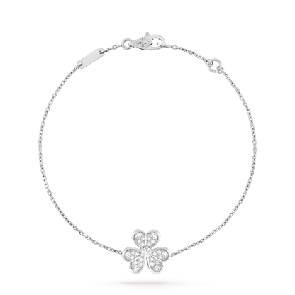 [✨Rose💎]FRIVOLE SILVER FLOWER DIAMOND BRACELET
