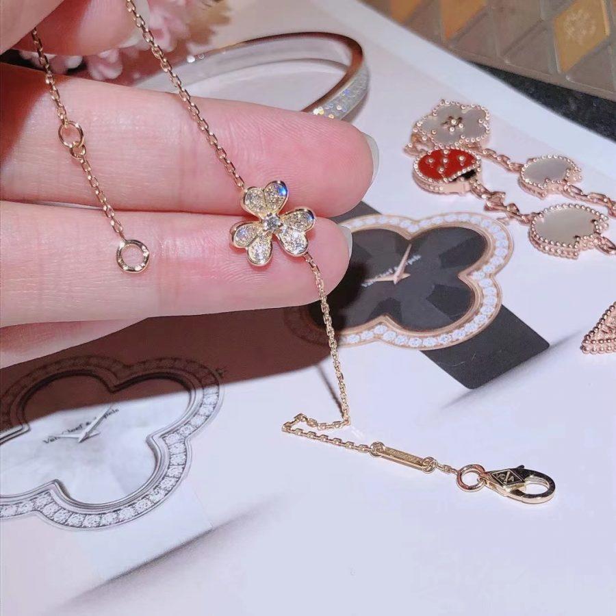 [✨Rose💎]FRIVOLE GOLD FLOWER DIAMOND BRACELET