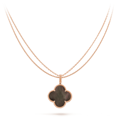 [✨Rose💎]CLOVER 25MM GOLD DARK MOP BIG CLOVER NECKLACE