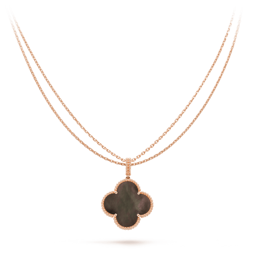 [✨Rose💎]CLOVER 25MM GOLD DARK MOP BIG CLOVER NECKLACE