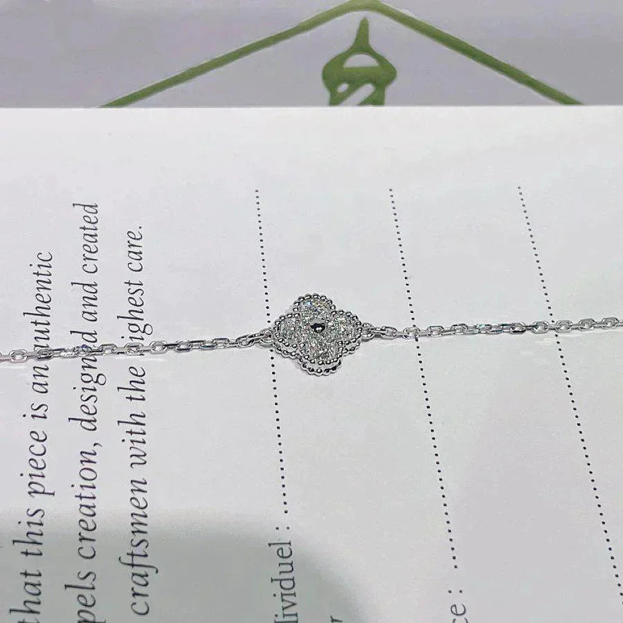 [✨Rose💎]CLOVER  SINGLE FLOWER BRACELET SILVER