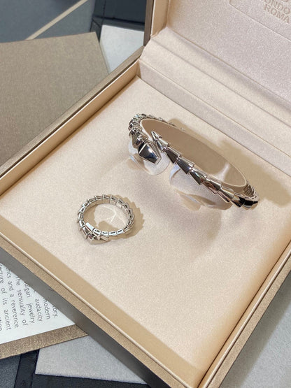 [✨Rose💎]SERPENTI VIPER SILVER BRACELET