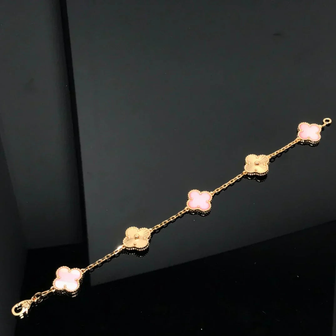 [✨Rose💎] CLOVER 5 MOTIFS  PINK MOP BRACELET COLLECTION