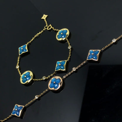 [✨Rose💎]STAR AND SUN 4 MOTIF BLUE BRACELET