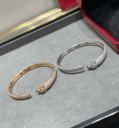 [✨Rose💎]PANTHERE FULL DIAMOND OPEN BRACELET