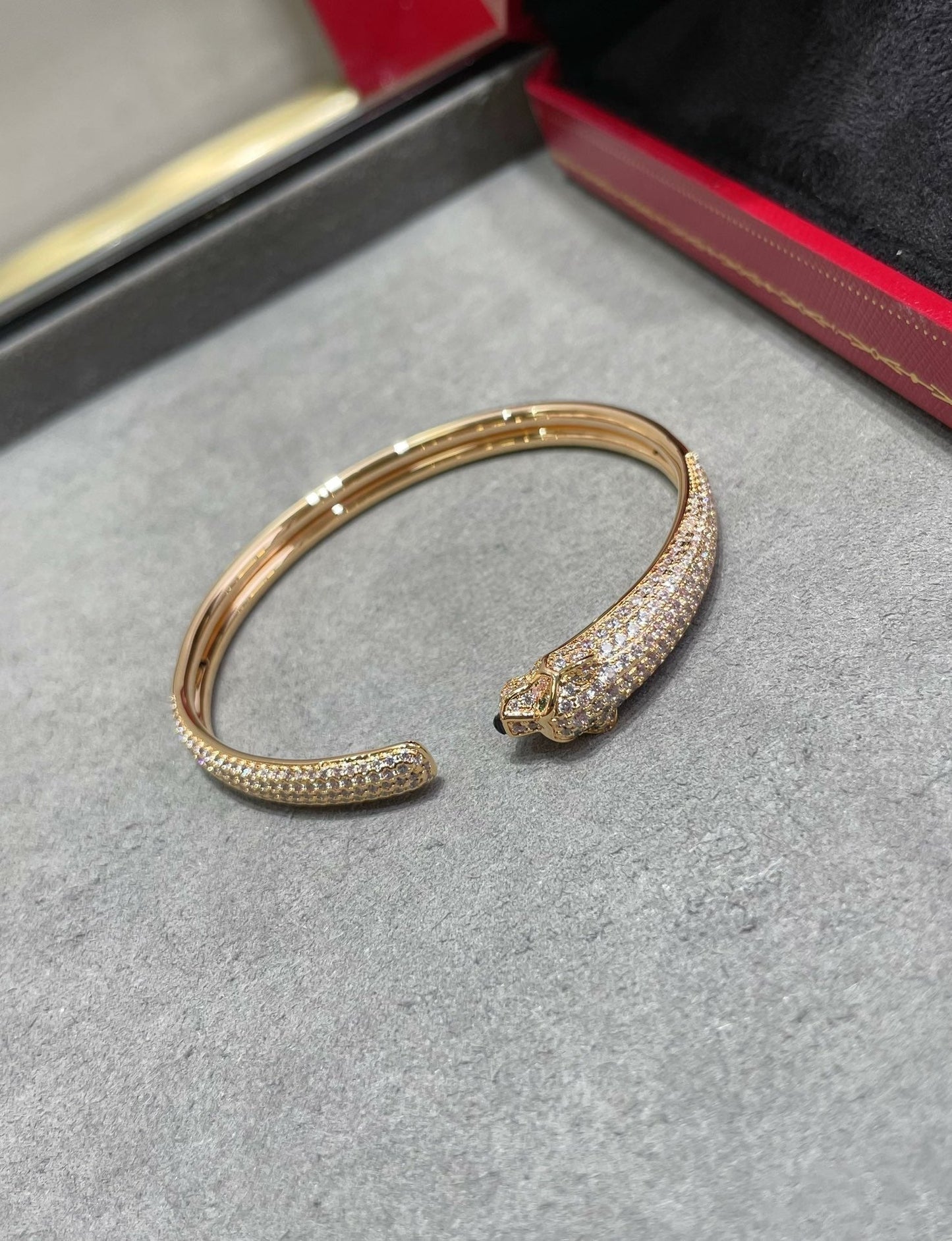 [✨Rose💎]PANTHERE FULL DIAMOND OPEN BRACELET