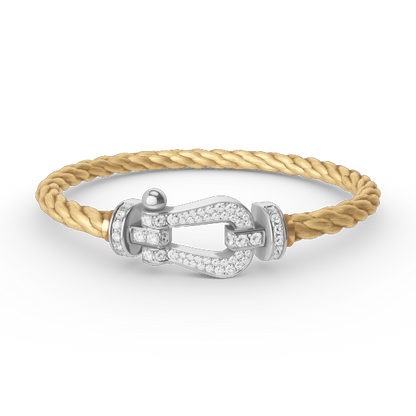 [✨Rose💎]FORCE LARGE HORSESHOE FULL DIAMOND BRACELET SILVER