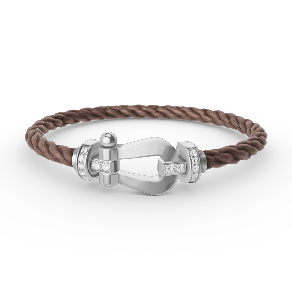 [✨Rose💎]FORCE LARGE HORSESHOE HALF DIAMOND BRACELET SILVER