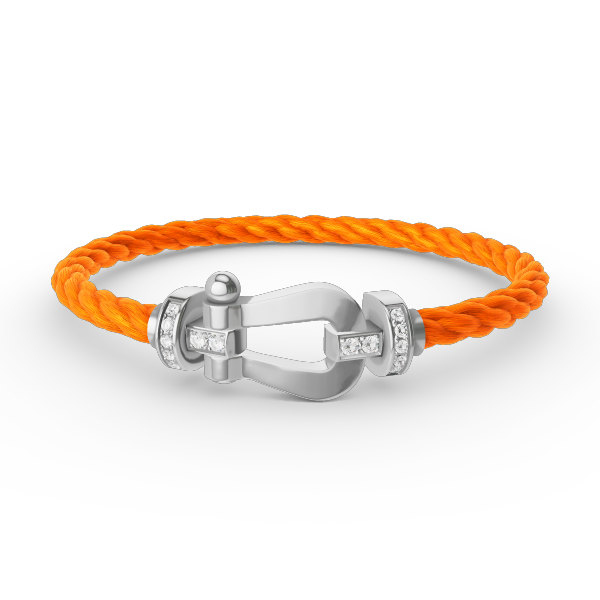 [✨Rose💎]FORCE LARGE HORSESHOE HALF DIAMOND BRACELET SILVER