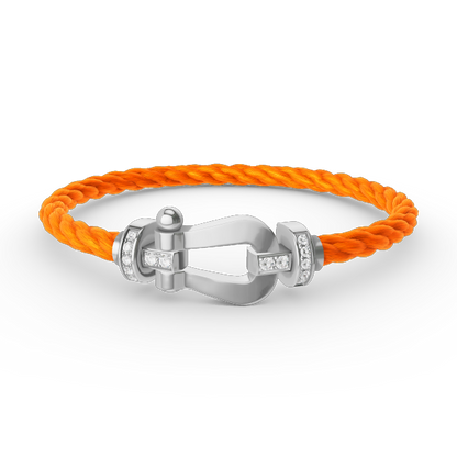 [✨Rose💎]FORCE LARGE HORSESHOE HALF DIAMOND BRACELET SILVER