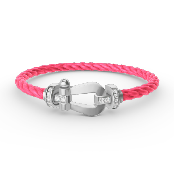 [✨Rose💎]FORCE LARGE HORSESHOE HALF DIAMOND BRACELET SILVER