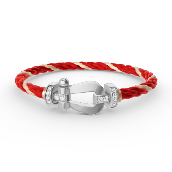 [✨Rose💎]FORCE LARGE HORSESHOE HALF DIAMOND BRACELET SILVER