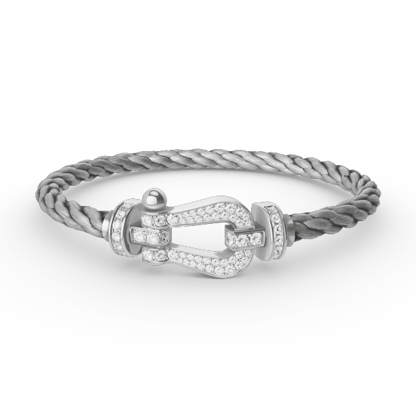 [✨Rose💎]FORCE LARGE HORSESHOE FULL DIAMOND BRACELET SILVER