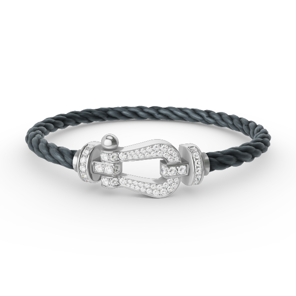 [✨Rose💎]FORCE LARGE HORSESHOE FULL DIAMOND BRACELET SILVER
