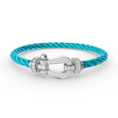 [✨Rose💎]FORCE LARGE HORSESHOE FULL DIAMOND BRACELET SILVER