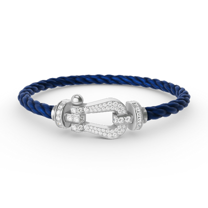 [✨Rose💎]FORCE LARGE HORSESHOE FULL DIAMOND BRACELET SILVER