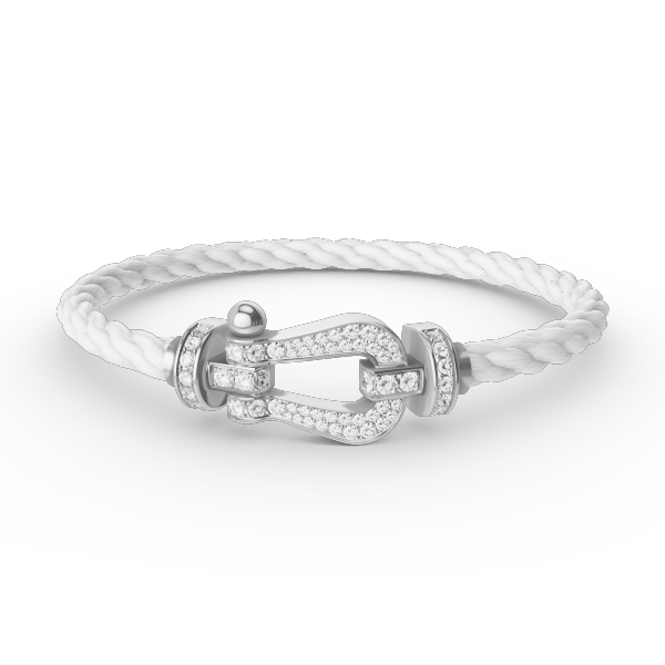 [✨Rose💎]FORCE LARGE HORSESHOE FULL DIAMOND BRACELET SILVER