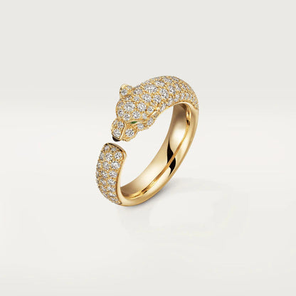 [✨Rose💎]PANTHERE PINK GOLD DIAMOND RING