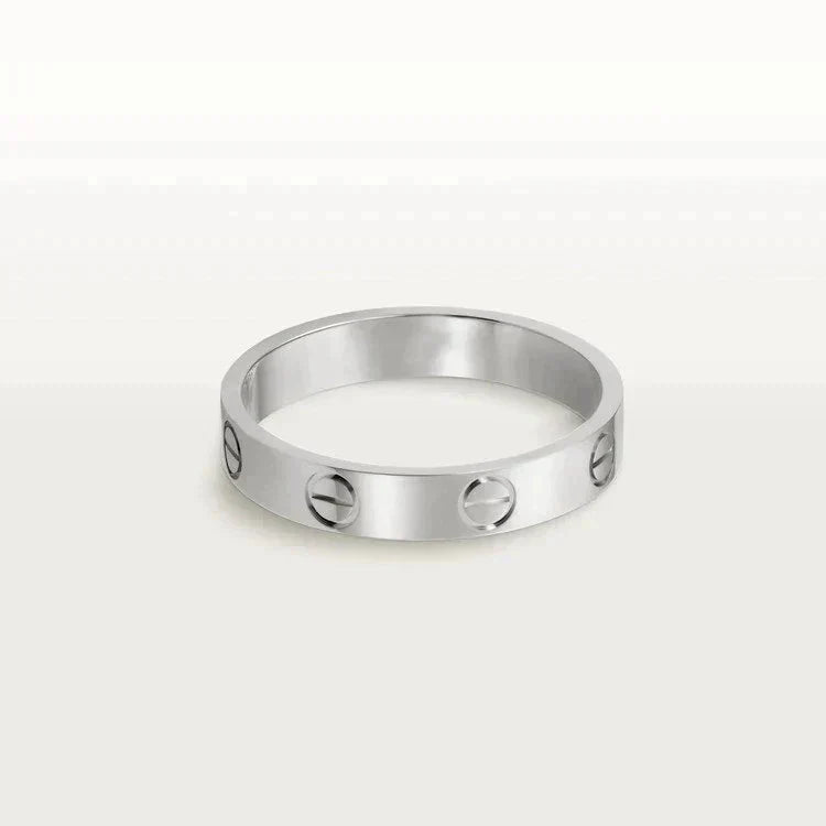[✨Rose💎]LOVE RING 4MM 1 DIAMOND SILVER